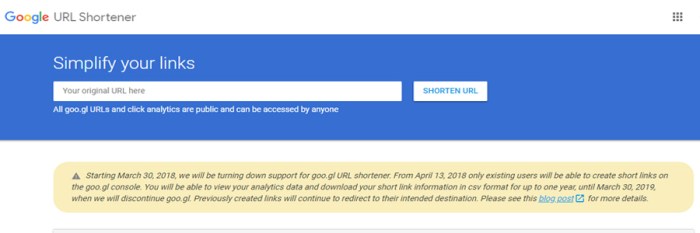 Google tutup layanan penyingkat link tahun * bagaimana nasib tautan lama