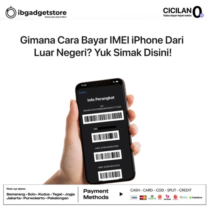 Mau beli iphone 16 di luar negeri berapa biaya daftar imei nya