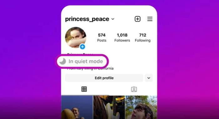 Cara pakai quiet mode di instagram agar bisa tidur nyenyak