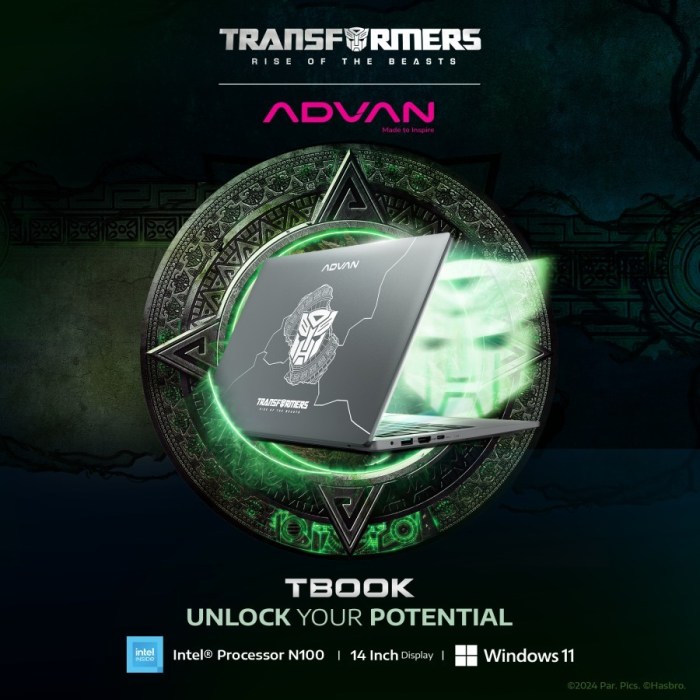 Advan tbook x transformers hadir dengan harga terjangkau berapa